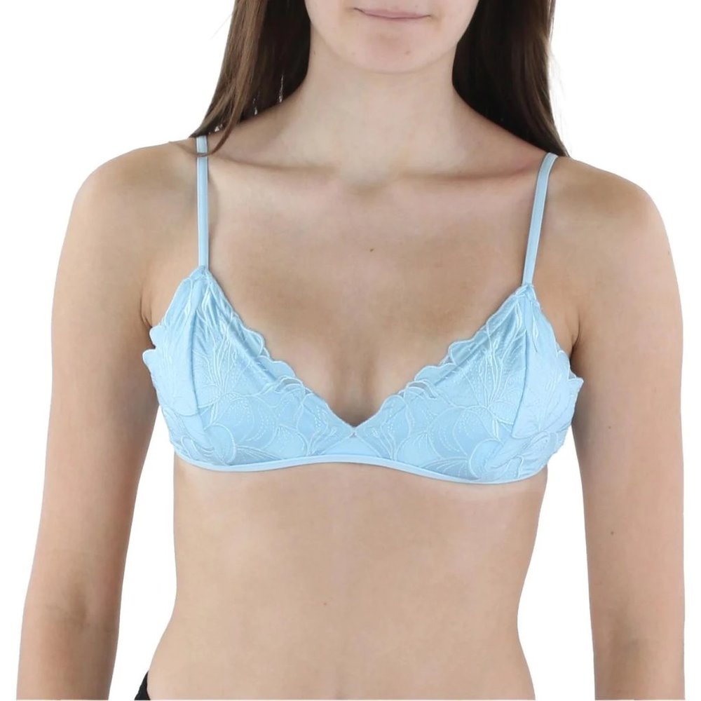 l*space Lace‎ Embroidered Bikini Top in Sky Blue XL